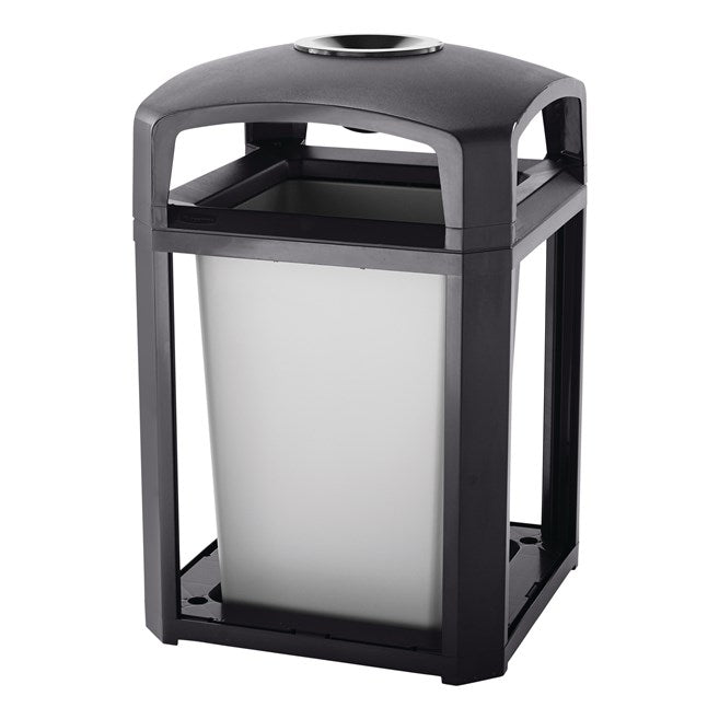 CONTENEDOR LANDMARK SERIES ARMAZÓN CON TAPA DE DOMO CON CENICERO Y FORRO INTERNO RÍGIDO, 50 GAL