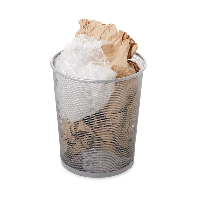 CESTO ABIERTO DE BASURA CONCEPT COLLECTION RCP PLATA, 5 GAL