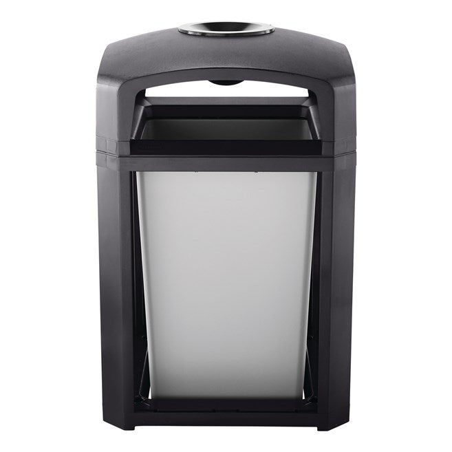 CONTENEDOR LANDMARK SERIES ARMAZÓN CON TAPA DE DOMO CON CENICERO Y FORRO INTERNO RÍGIDO, 35 GAL