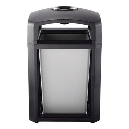 CONTENEDOR LANDMARK SERIES ARMAZÓN CON TAPA DE DOMO CON CENICERO Y FORRO INTERNO RÍGIDO, 35 GAL