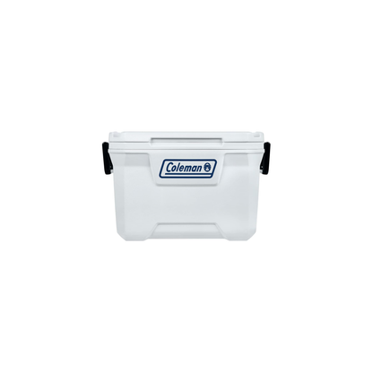 HIELERA CHILLER COLEMAN 52 QT, TAPA CON MOLDE PORTAVASOS, BLANCO