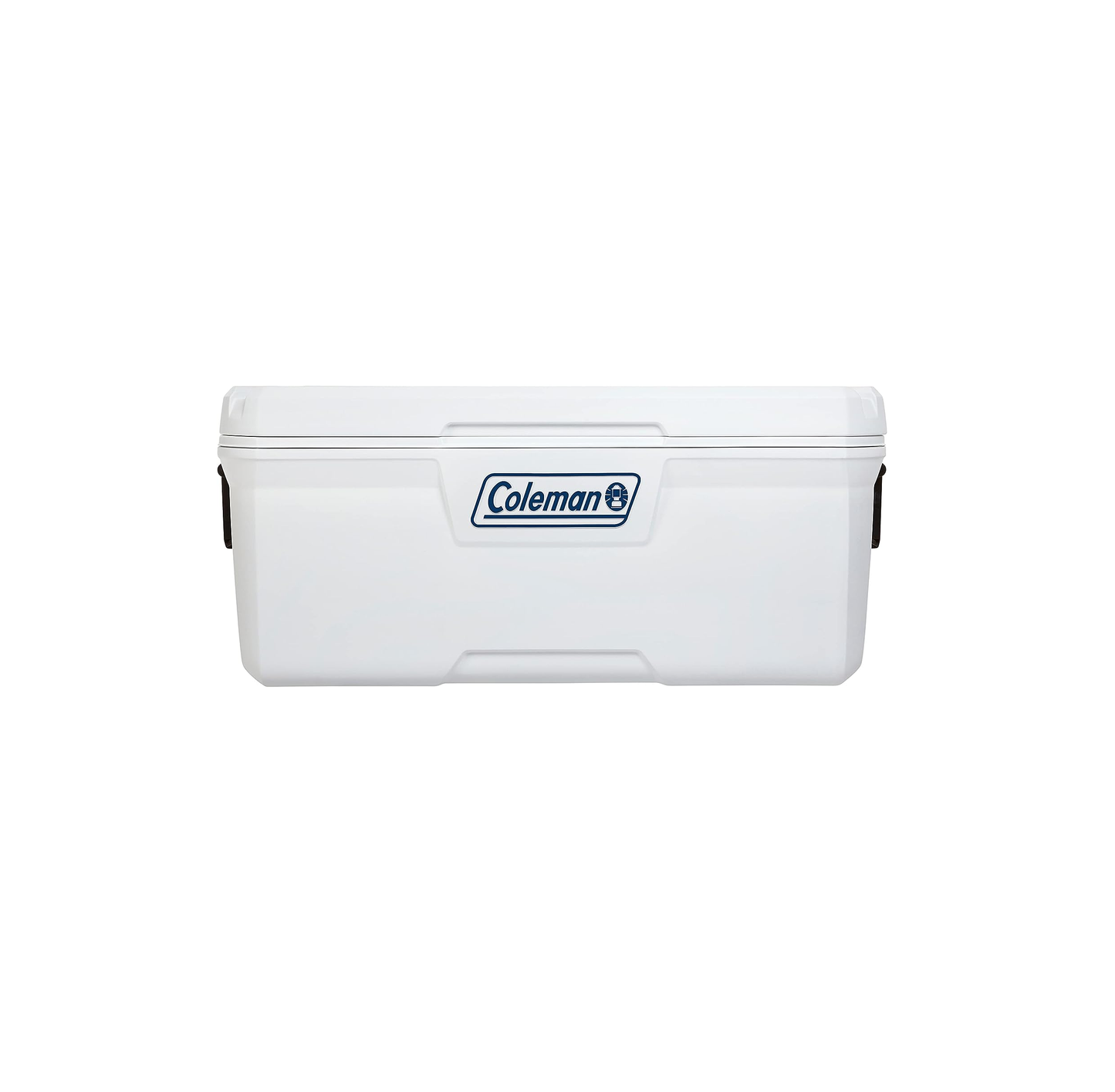 HIELERA MARINA COLEMAN 120 QT, ASA Y LLANTAS DE TRANSPORTE, BLANCO