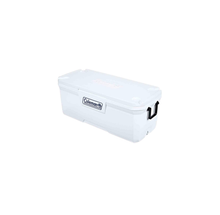 HIELERA MARINA COLEMAN 150 QT, ASA Y LLANTAS DE TRANSPORTE, BLANCO