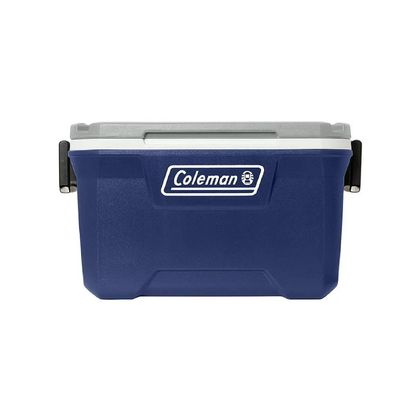 HIELERA COLEMAN 52 QT, TAPA CON MOLDE PORTAVASOS Y ASAS, AZUL C/ GRIS