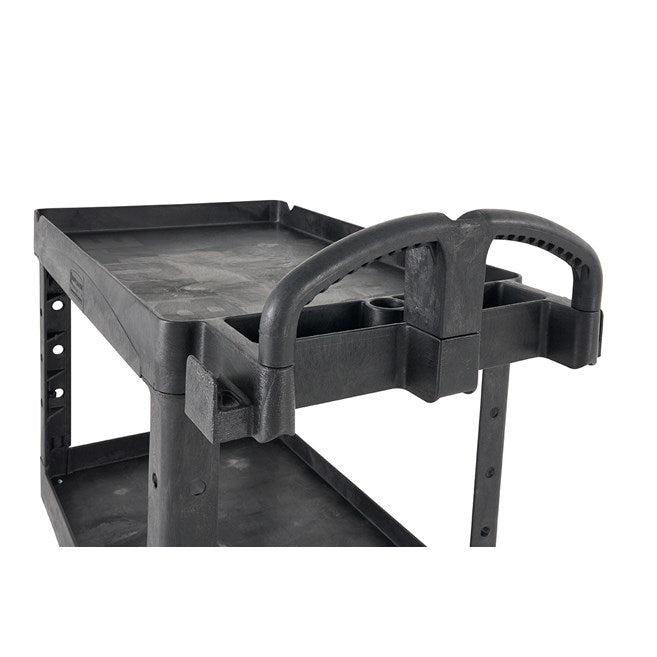 CARRO DE SERVICIO GRANDE CON MANGO ERGONÓMICO, NEGRO