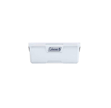 HIELERA MARINA COLEMAN 150 QT, ASA Y LLANTAS DE TRANSPORTE, BLANCO