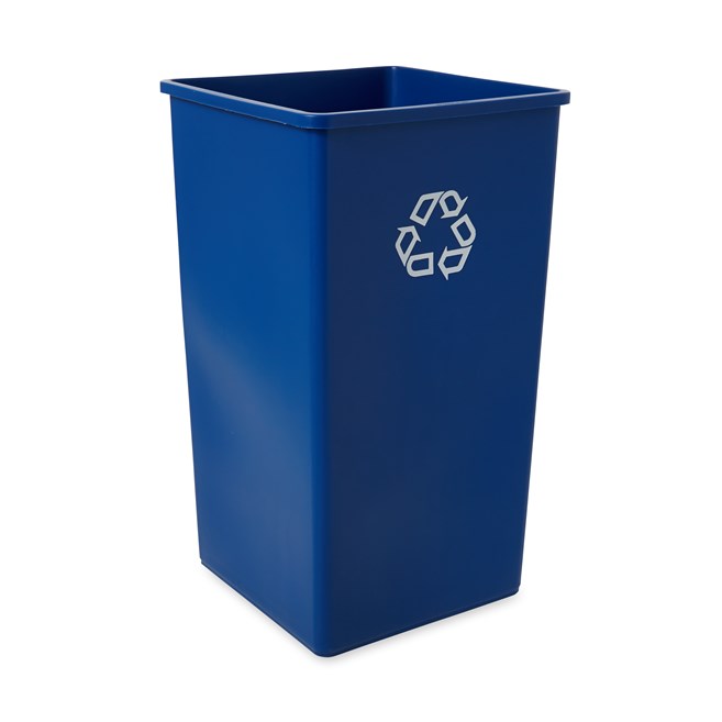 CONTENEDOR CUADRADO UNTOUCHABLE REVESTIMIENTO, AZUL, 50 GAL