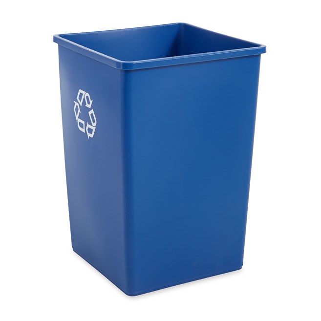 CONTENEDOR CUADRADO UNTOUCHABLE REVESTIMIENTO, AZUL, 35 GAL