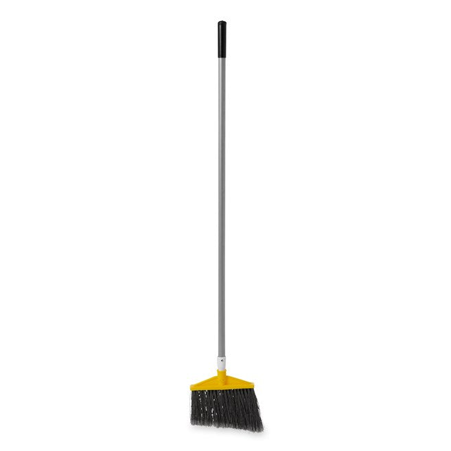 ESCOBA CON BASTÓN METÁLICO 2.5 CM CERDAS PUNTA ABIERTA DE POLIPROPILENO GRIS