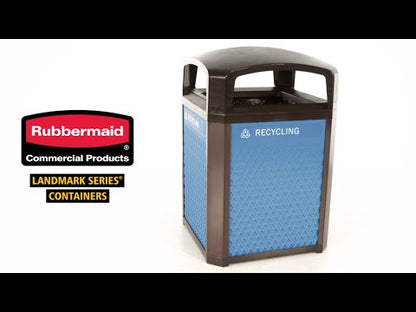 CONTENEDOR LANDMARK SERIES ARMAZÓN CON TAPA DE DOMO CON CENICERO Y FORRO INTERNO RÍGIDO, 50 GAL